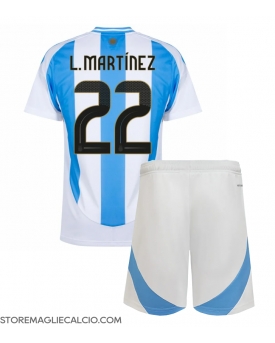 Argentina Lautaro Martinez #22 Maglia Gara Casa Repliche Copa America 2024 Bambino